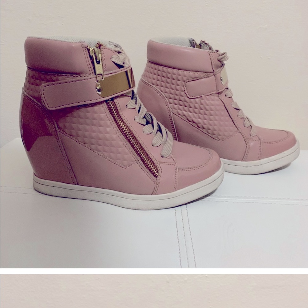 High top wedge sneakers